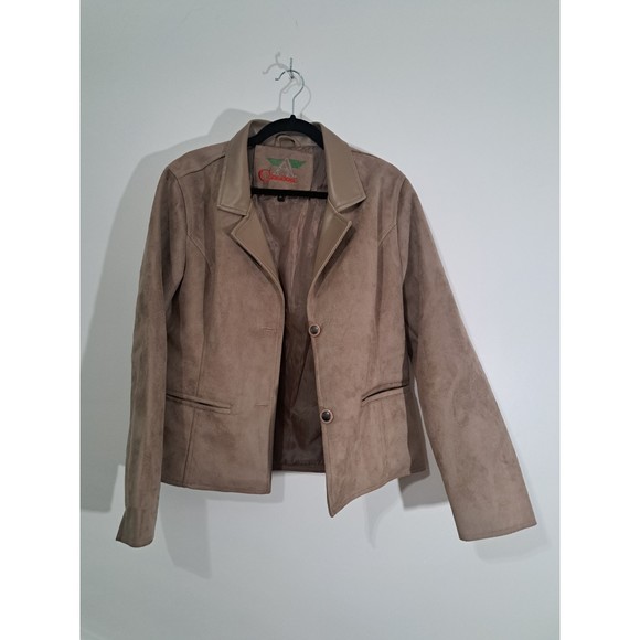 Armani Collezioni Jackets & Blazers - Armani Collezioni Taupe Suede Leather Jacket Size XL
